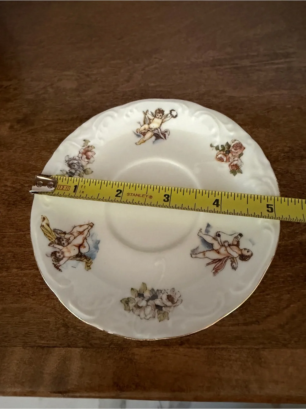 Porcelain Cherub Tea Set - White with Gold Trim